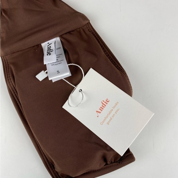 Andie The Scala Bandeau Strapless Bikini Top Swimsuit Brown NWT - Picture 6 of 8